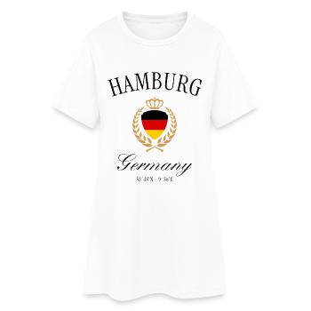 Hamburg Deutschland Wappen Krone – Reise Souvenir - Frauen T-Shirt-Kleid - Weiß - Vorne