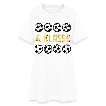 Schulkind 4. Klasse Fußball - Frauen T-Shirt-Kleid - Weiß - Vorne