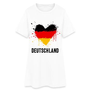 Deutschland Herz Fußball Fanartikel - Frauen T-Shirt-Kleid - Weiß - Vorne