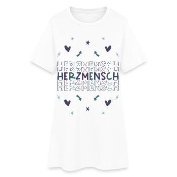 Herzmensch - Herzensmensch - Lieblingsmensch - Frauen T-Shirt-Kleid - Weiß - Vorne