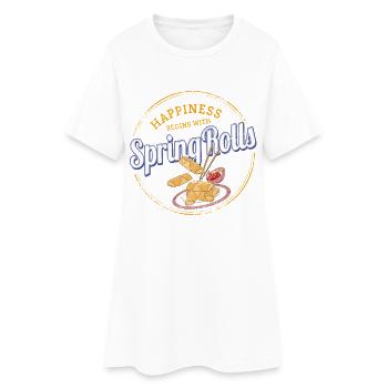 Frühlingsrolle Retro Food Vintage Spring Roll - Frauen T-Shirt-Kleid - Weiß - Vorne