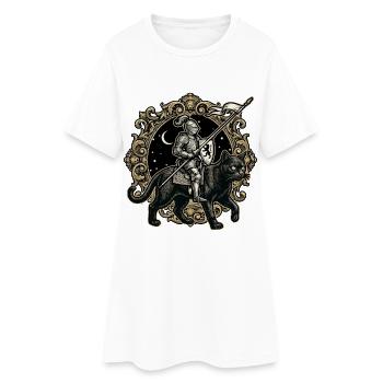 Chevalier Chat Faire Rédaissée Médiévale - Robe T-shirt Femme - blanc - Devant