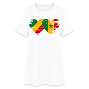 Drapeau Congo-Sénégal utilisé - Robe T-shirt Femme - blanc - Devant