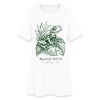 Red Eyed Tree Frog Rainforest - Women’s T-Shirt Dress - white - Front