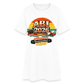 Abi 2026: Abenteuer-Vergangenheit-Zukunft - Frauen T-Shirt-Kleid - Weiß - Vorne