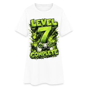 Level 7 Complete Gamer Shirt – Grünes Gaming - Frauen T-Shirt-Kleid - Weiß - Vorne