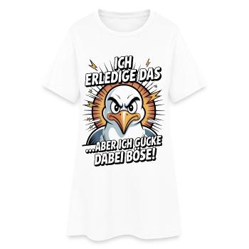 Ich mach das aber ich gucke dabei böse Möwe - Frauen T-Shirt-Kleid - Weiß - Vorne