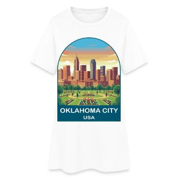 Oklahoma City USA Vintage-Reiseplakat - Frauen T-Shirt-Kleid - Weiß - Vorne