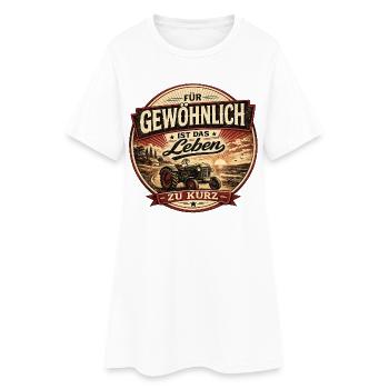Vintage Traktor Spruch Bauernhof Design - Frauen T-Shirt-Kleid - Weiß - Vorne