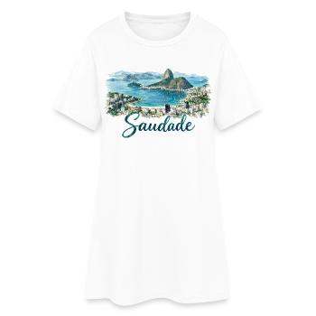 Rio de Janeiro Saudade Watercolor Beach Shirt - Women’s T-Shirt Dress - white - Front