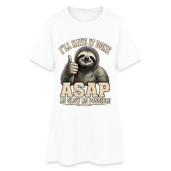 Sloth ASAP, aussi lentement que possible Chemise - Robe T-shirt Femme - blanc - Devant
