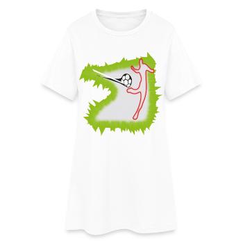 Kickschuss Fußballer Stürmer - Frauen T-Shirt-Kleid - Weiß - Vorne