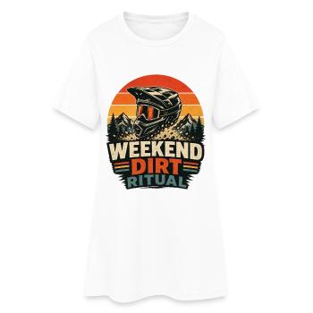 VTT Vélo Descendant Week-end Dirt Rituel - Robe T-shirt Femme - blanc - Devant