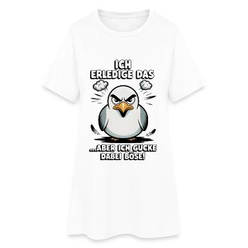 Möwe Seevogel Nen scheiss muss ich - Frauen T-Shirt-Kleid - Weiß - Vorne