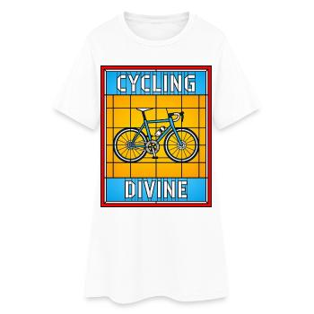 Vélo en vitrail divin du cyclisme - Robe T-shirt Femme - blanc - Devant