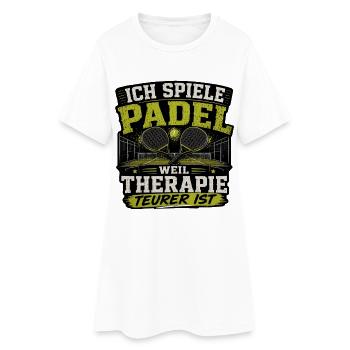 Padel Therapie Sport Humor Motiv - Frauen T-Shirt-Kleid - Weiß - Vorne