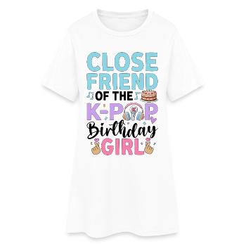 Amie proche de la fille d’anniversaire de la K-Pop - Robe T-shirt Femme - blanc - Devant