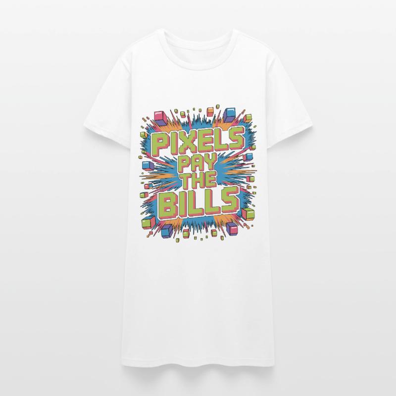 Game Developer Pixels Pay The Bills Web Developer Frauen T-Shirt-Kleid