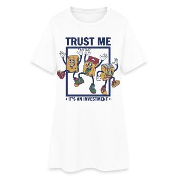 Glaub mir, es ist ein Booster für Investment-Sammelkarten - Frauen T-Shirt-Kleid - Weiß - Vorne
