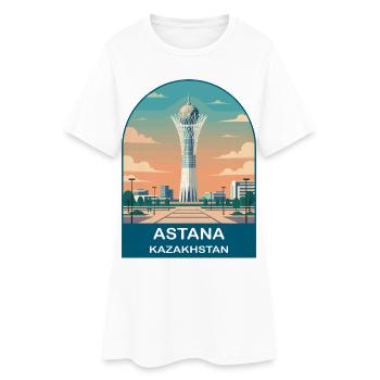 Affiche de voyage vintage Bayterek d’Astana Kazakhstan - Robe T-shirt Femme - blanc - Devant