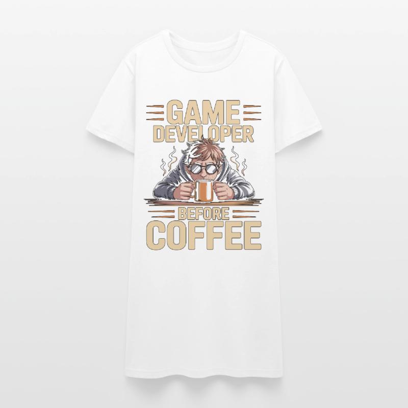 Game Developer Before Web Developer Coffee Lover Frauen T-Shirt-Kleid