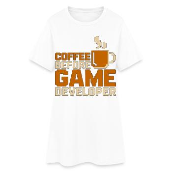 Game Developer Coffee Game Programmer Coffee Lover - Women’s T-Shirt Dress - white - Front