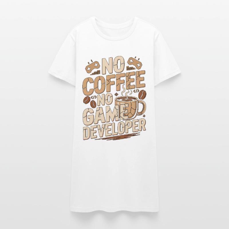 Game Developer No Coffee Game Coder Coffee Lover Frauen T-Shirt-Kleid