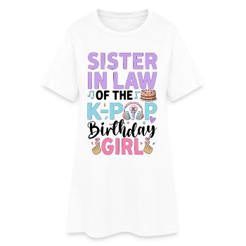Belle-sœur de la fille d’anniversaire de la K-Pop - Robe T-shirt Femme - blanc - Devant