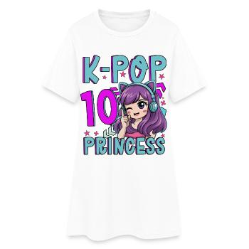 Princesse K-Pop Anniversaire de 10 ans - Robe T-shirt Femme - blanc - Devant