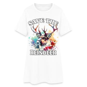 Rentier Save Reindeer - Women’s T-Shirt Dress - white - Front