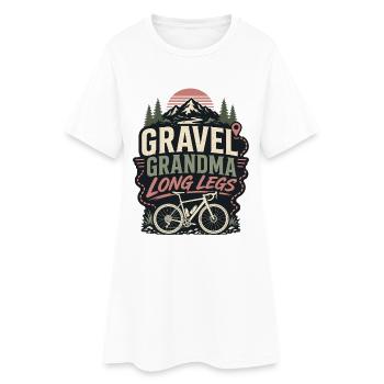 Gravel Grandma Bicycle Granny Road Bike Mountain Bike - Women’s T-Shirt Dress - white - Front