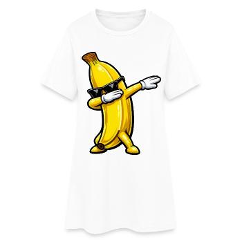Dabbing Banane - Frauen T-Shirt-Kleid - Weiß - Vorne