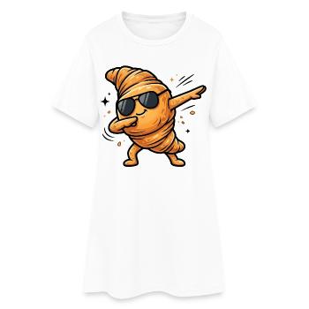 Croissant à tamponner - Robe T-shirt Femme - blanc - Devant