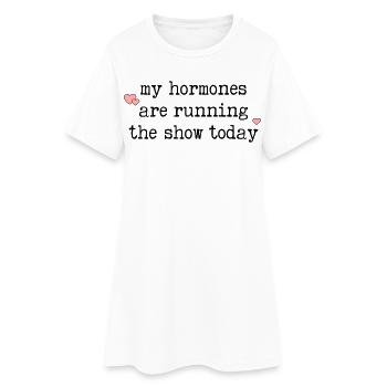 Hormones drôles Ménopause - Robe T-shirt Femme - blanc - Devant