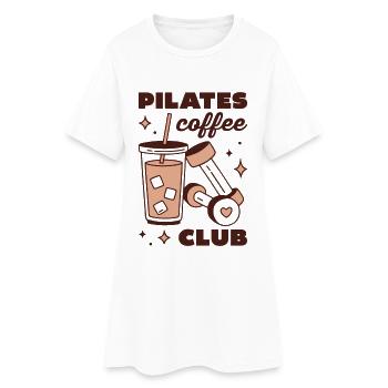 Pilates-Eiskaffee-Latte-Mädchen-Ästhetik - Frauen T-Shirt-Kleid - Weiß - Vorne