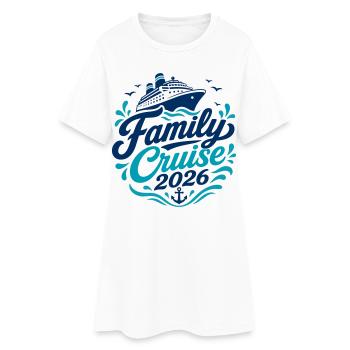 Motif croisière familiale 2026 - Robe T-shirt Femme - blanc - Devant