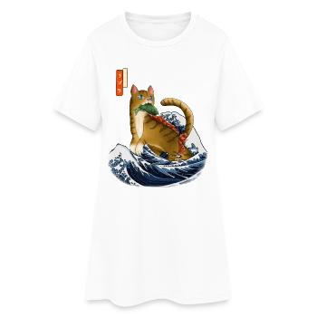 Kaiju Cat Funny Japanese Monster Gift - Women’s T-Shirt Dress - white - Front