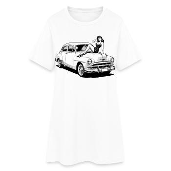 T-shirt classique Pin-Up Car Hot Up de la Hot Flip - Robe T-shirt Femme - blanc - Devant