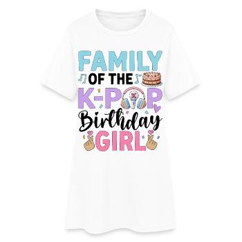 Famille de la fille d’anniversaire de la K-Pop - Robe T-shirt Femme - blanc - Devant