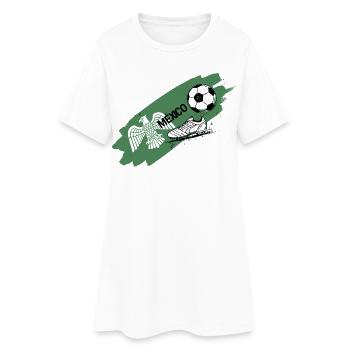 Mexique Football Maillot Supporter Mexico Soccer - Robe T-shirt Femme - blanc - Devant