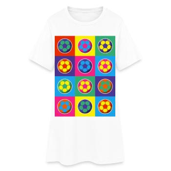 Pop Art Football Pattern - Women’s T-Shirt Dress - white - Front