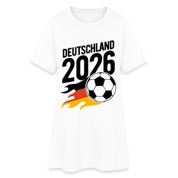 Fußball Flamme Deutschland 2026 - Frauen T-Shirt-Kleid - Weiß - Vorne