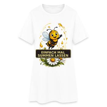 Biene Honig Imker Honigwabe Blumen Wiese Insekt - Frauen T-Shirt-Kleid - Weiß - Vorne