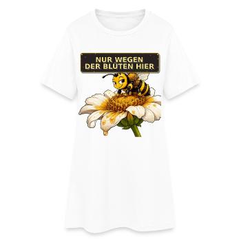 Biene Honig Imker Honigwabe Blumen Wiese Insekt - Frauen T-Shirt-Kleid - Weiß - Vorne