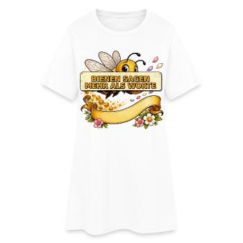 Biene Honig Imker Honigwabe Blumen Wiese Insekt - Frauen T-Shirt-Kleid - Weiß - Vorne
