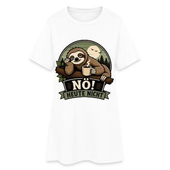 NÖ Heute Nicht faultier Kaffee - Frauen T-Shirt-Kleid - Weiß - Vorne