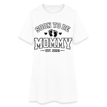 Future Maman 2026 Cadeau Grossesse - Robe T-shirt Femme - blanc - Devant