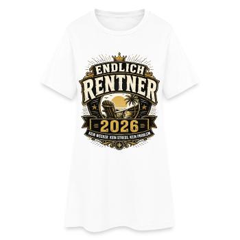 Endlich Rentner 2026 Urlaub im Ruhestand - Frauen T-Shirt-Kleid - Weiß - Vorne