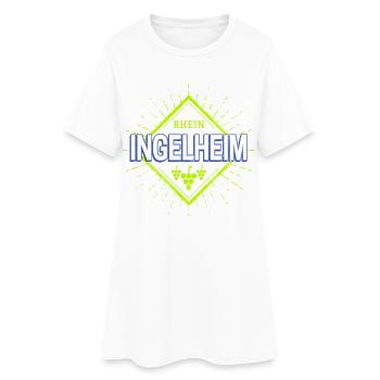 Ingelheim am Rhein mit Retro Weintrauben Souvenir - Frauen T-Shirt-Kleid - Weiß - Vorne