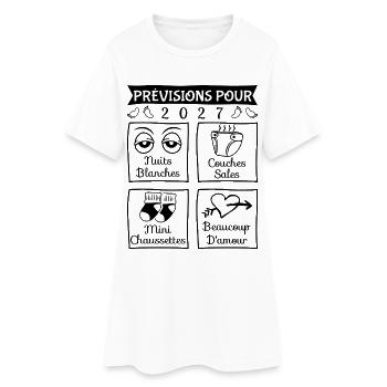 Prévisions pour 2027, future mama, futur papa 2027 - Robe T-shirt Femme - blanc - Devant